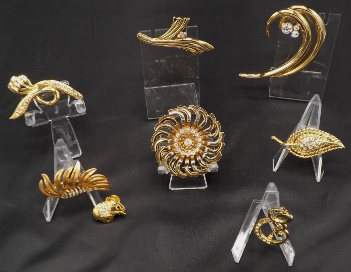 8 Beautiful Vintage 1980s Gold Tone Brooches Nice to Accessorize