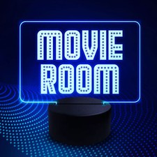 Novelty Cinema Room Sign NEON Sign Movie Room Plaque Home Decor Gift