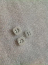 NEW 25 PC. BAG  1/2 INCH WHITE SQUARE FLAT WIDE RIM DULL/MATTEE FINISH BUTTONS