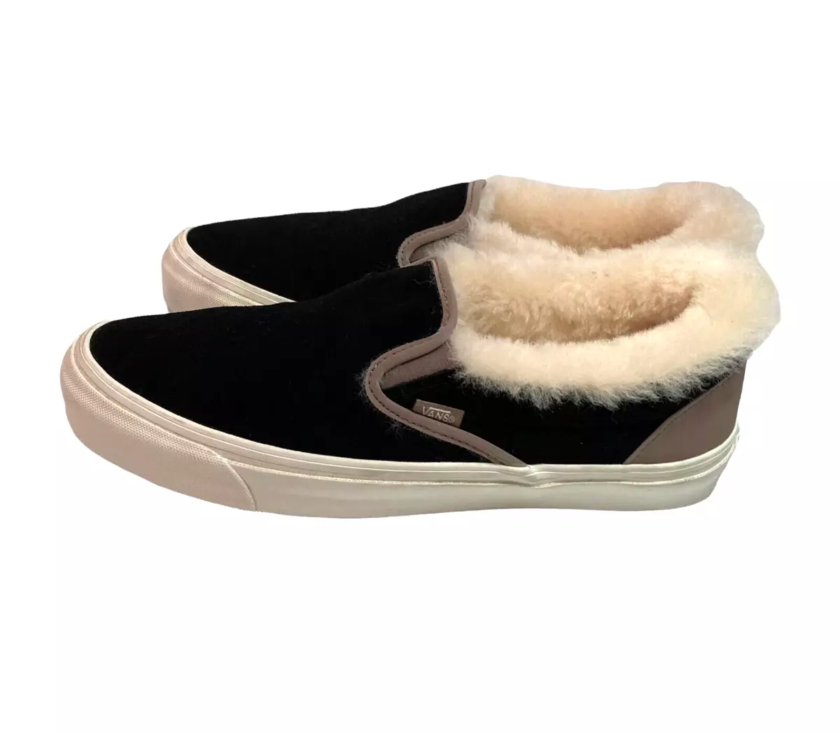 VANS VAULT OG Classic Slip on Shearling Sneakers Black Mens Sz 10