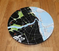 Dubai notNeutral City Plate, Map Design, UAE, Made in Poland, 2007, 12" Dinner