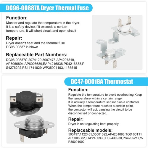 DC97-14486A Trockner Heizelement für Samsung, Kenmore Trockner ersetzt PS4220205 - Bild 6 von 8