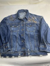 Zara Jacket Womens X-Small Z1975 Sequins Bird Distressed