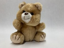 Vintage Small Mini Russ Berrie Stuffed Animal Brown Teddy Bear Sitting Plush