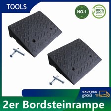 2er Bordsteinrampe Gummi Auto Rampe Auffahrrampe Schwellenrampe 50*38*14cm