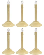  Electric Candolier Indoor Christmas Candle Lamp Ivory Plastic with Clear C7 6pk