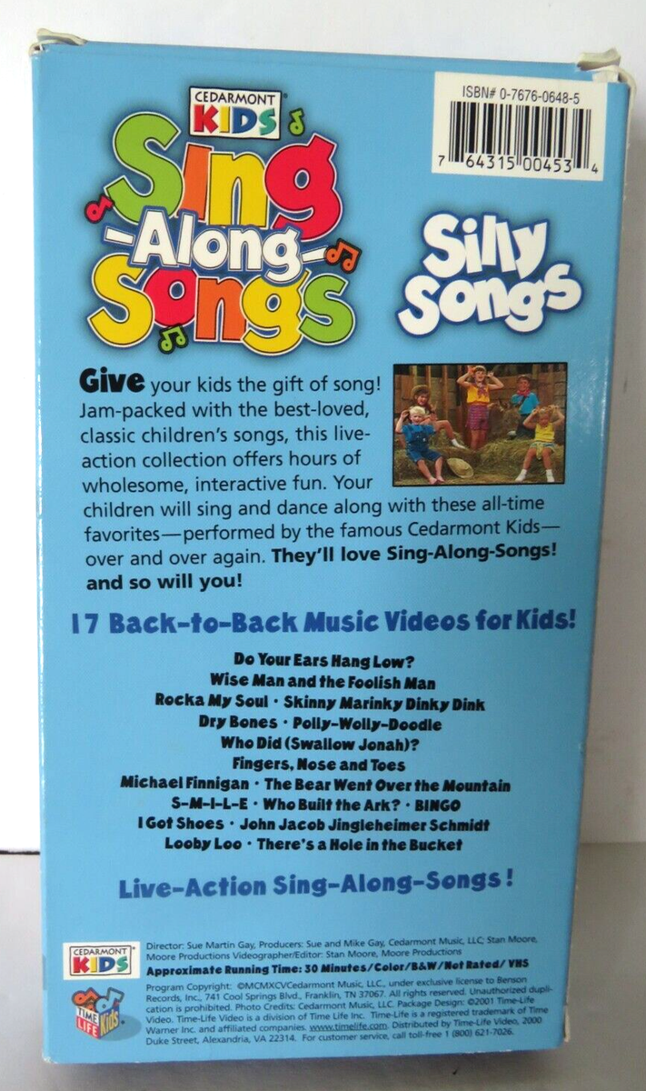 SILLY SONGS (VHS) CEDARMONT KIDS SING ALONG SONGS TIME LIFE VIDEO