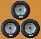 3 OF 500 X 10 TRAILER WHEELS, 6PLY, 4 STUD, 4" PCD, NEW ITEMS