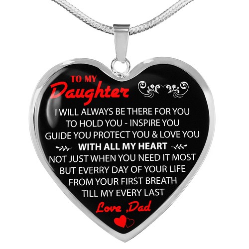 Father and Daughter Necklace Heart Gift 