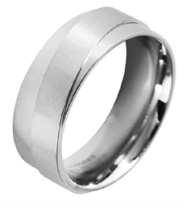 Damenring Fingerring Ring Edelstahl silberfarben Ringgröße: 62 Akzent