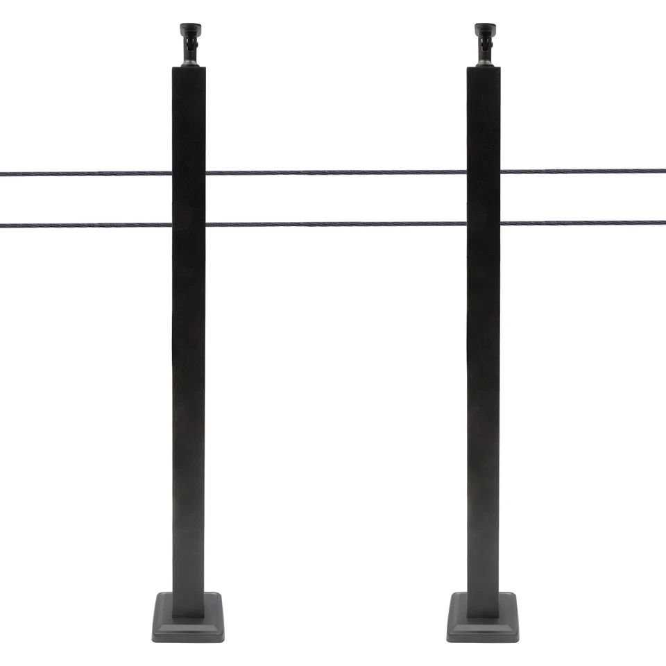 Cable Railing Post 36"x2"x2" Deck Railing Horizontal Drilling Angle Black - Image 4 of 4