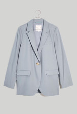 Madewell 178 The Larsen Blazer in Drapeweave Overcast Blue Size XS NJ732