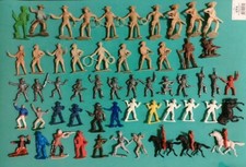 Lotto immenso 54 soldatini in plastica "COWBOYS" anni 70/80 varie marche!