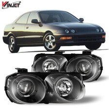 For 1994 1995 1996 1997 Acura Integra Pair Black Headlights Halo Ring Projector For 1994 1995 1996 1997 Acura Integra Pair Black Headlights Halo Ring Projector