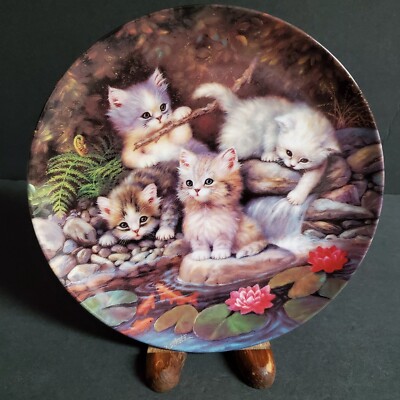 Vintage GERMAN Kitten Kitty Plate Cat 1996 Am Seerosenteich 8