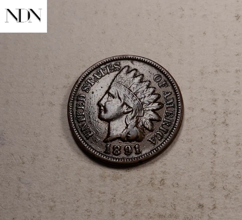 1891 Indian Head Penny Cent (RPD Error) - Extra Fine (XF/EF) - #I611