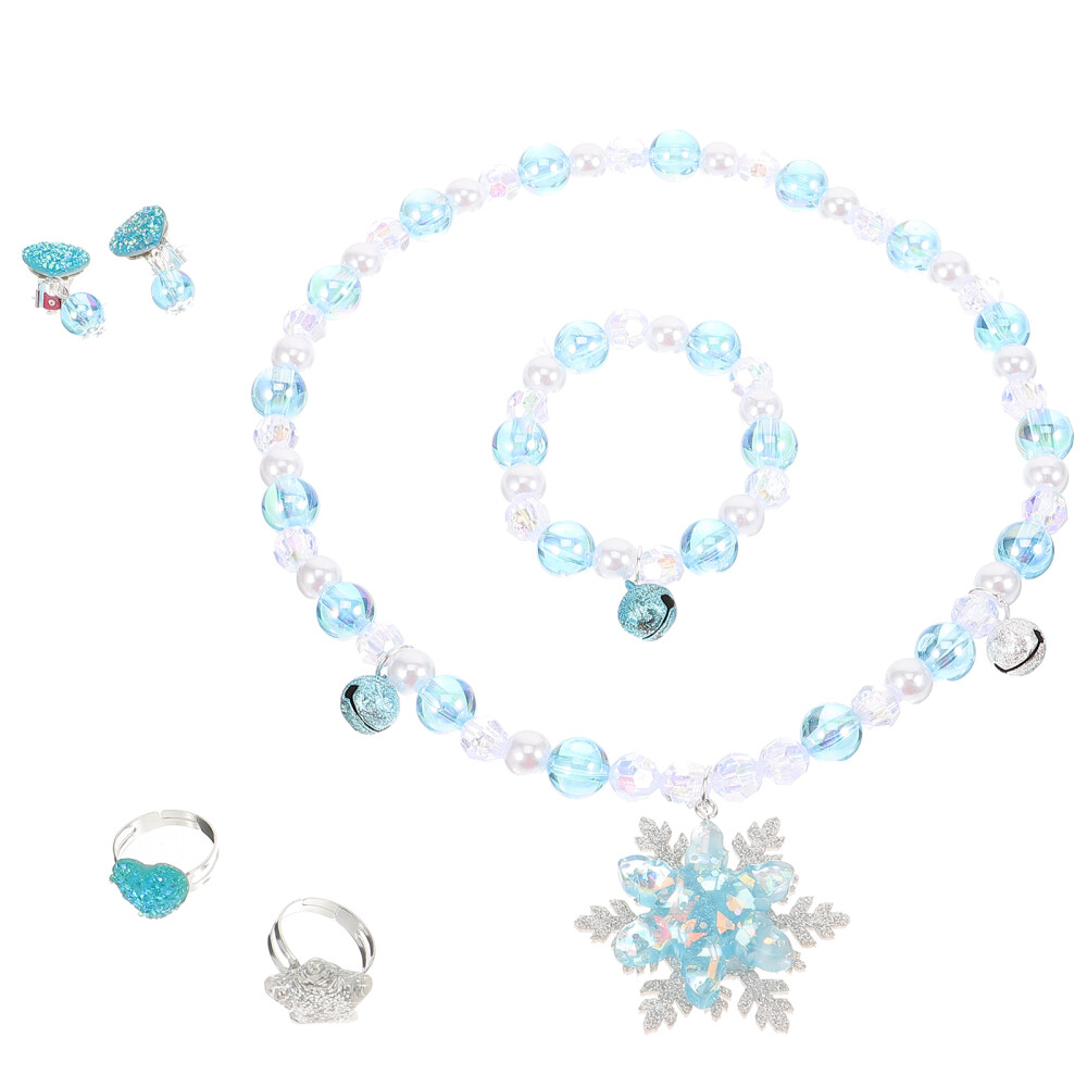 Children's Pearl Set Resin Little Princess Necklace Toddler Play