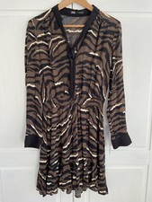 Zara Ladies Dress Size M Zebra Animal Print Smart Work New!