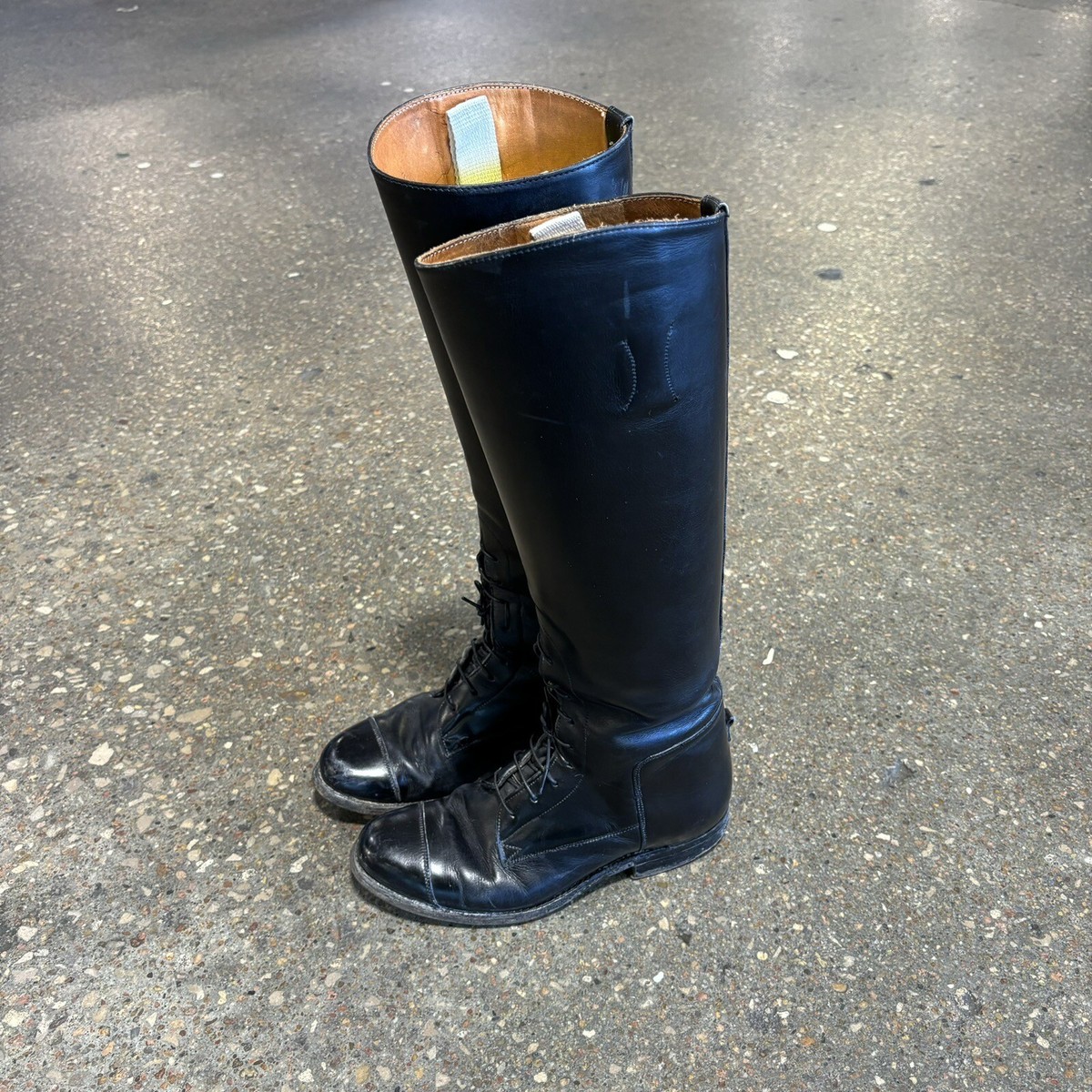 Dehner Boot Co. Omaha NE Black Leather Patrol Boots Size 6  display picture 1