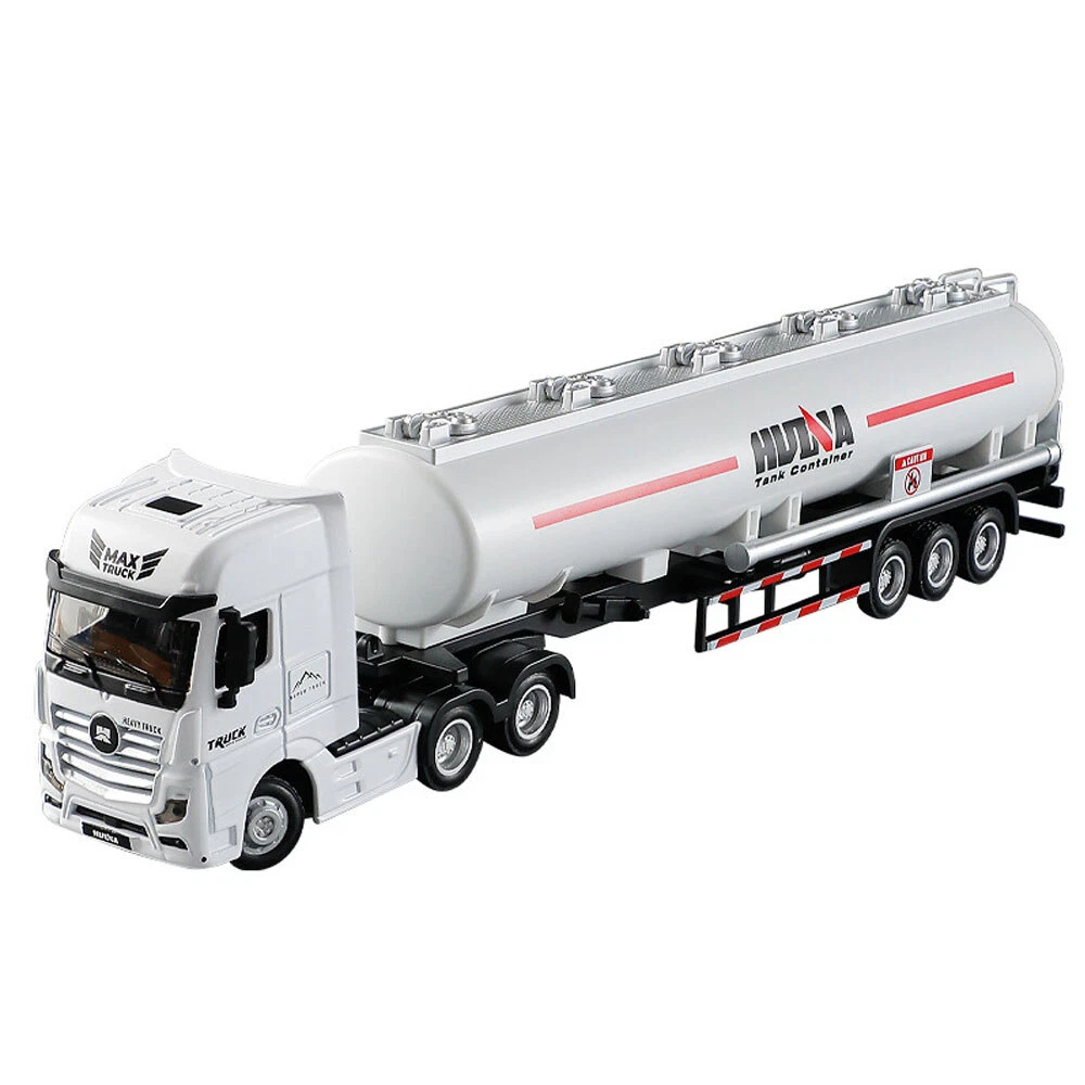 1 50 Fuel Gas Oil Tanker Truck Toy Diecast Semi Truck Model Toys for Kids White