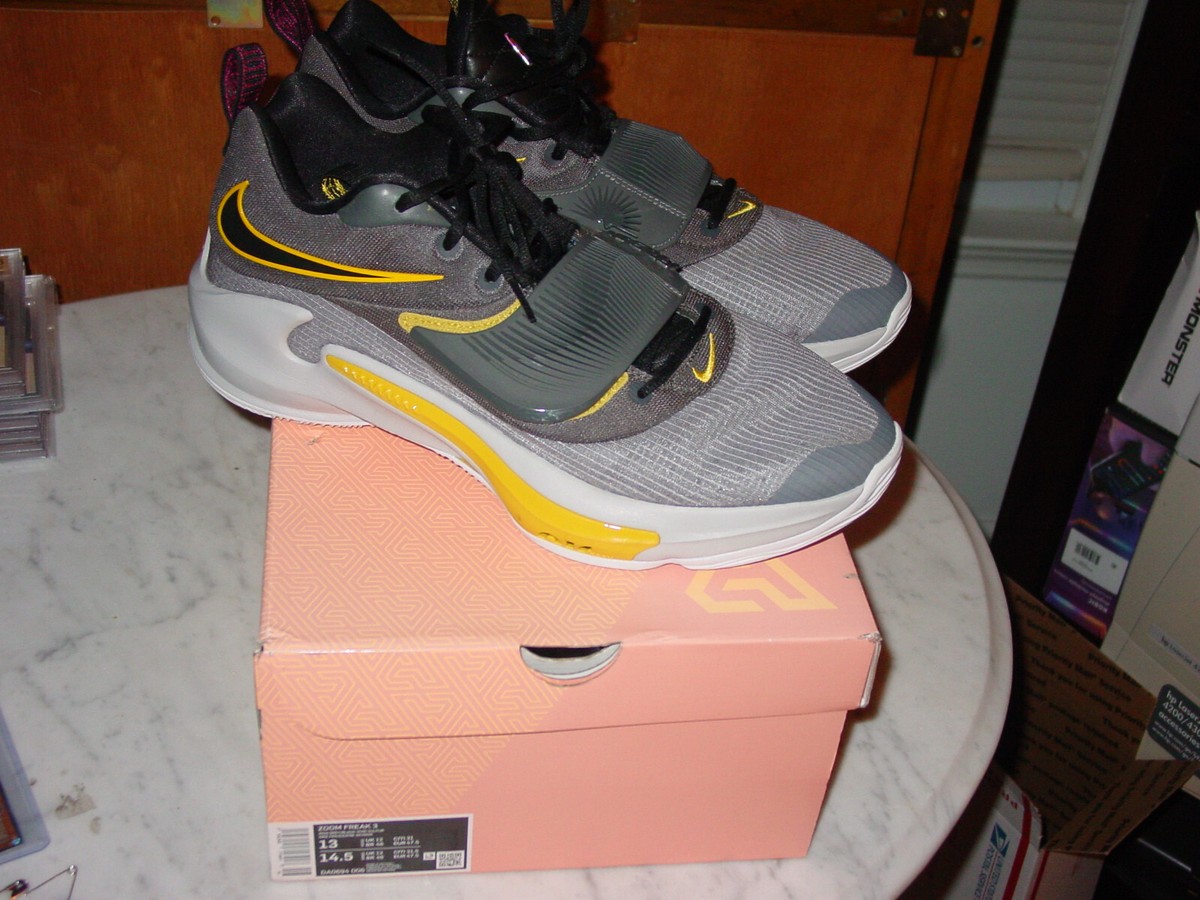 2021 Mens Nike Zoom Freak 3 Low Battery Iron Grey/Sulfur Shoes