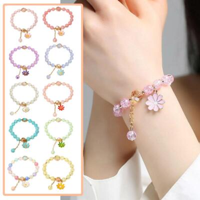 Korean Crystal Bracelet Daisy Bracelet Beads Cute Girly