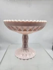 JEANNETTE SHELL PINK MILK GLASS FOOTED BOWL COMPOTE WINDSOR 5.5"