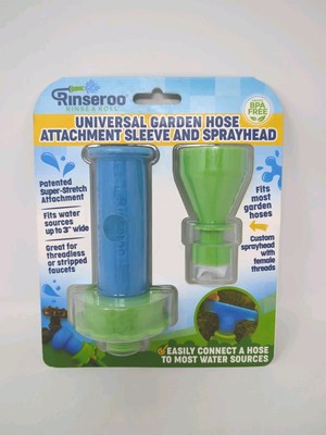 Rinseroo: Universal Garden Hose Attachment Sleeve + Spray Head Easily Connect