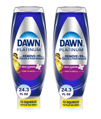 Dawn Platinum EZ-Squeeze Dish Soap,  Wild Jasmine, 24.3 fl oz PACK OF 2