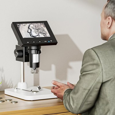 4.3''1000X Zoom Digital Mikroskop Coin Mikroskope Magnifier 8 LED-Lichter DHL