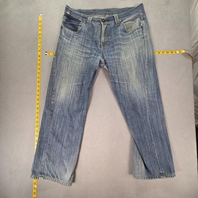 Coup's Engineered Jeans Mens Blue Wash Twisted Straight Fits 34x27