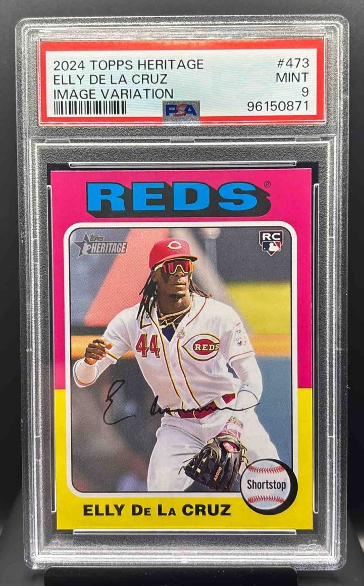 2024 Heritage #473 Elly De La Cruz IMAGE VARIATION Reds PSA 9 MINT Rookie RC