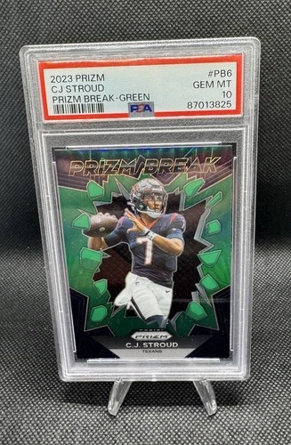 2023 Panini Prizm Prizm Break #PB6 Cj Stroud Prizm Break-Green Ice (PSA 10)