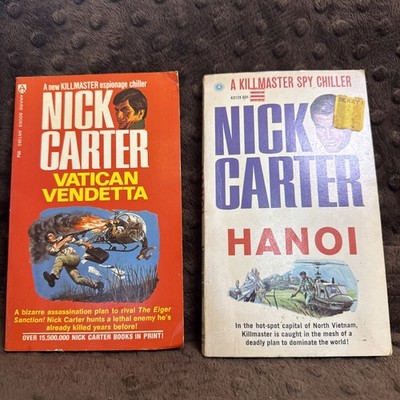 2 Nick Carter Killmaster Paperback PB Books 1974 1970 Hanoi & Vatican Vendetta