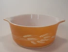 Vintage Pyrex Orange Autumn Harvest Wheat 472-B 750mL No Lid 6in x 2.5 in