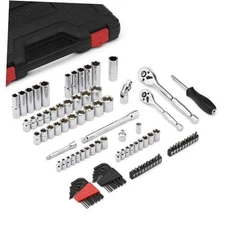  94PCS 1/4" and 3/8" Drive Master Socket Set, CR-V, SAE/Metric Mechanic 94 PCS
