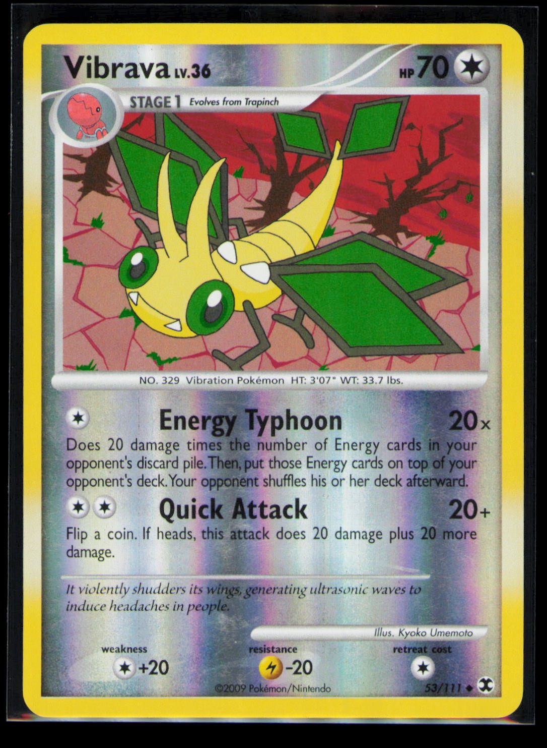 Pokemon Rising Rivals Vibrava 53/111 Uncommon Reverse Holo NM