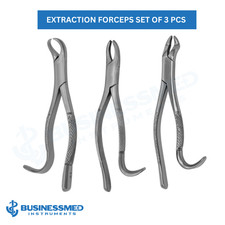 Dental Extraction Forceps Set  16 Cowhorn, 18L Left Pointed, 210H Upper Molar