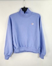 Champion Reverse Weave Oversized Sweatshirt Women's S Periwinkle Crop Athleisure