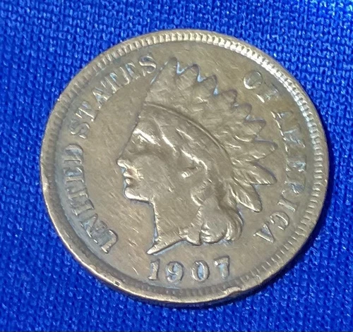 1907 Indian Head Cent Penny United States Coin Good Condition Variety 3