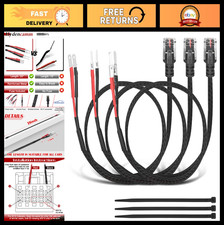 20" Mirror Plug Wire Tap Kit for Radar Detector Hardwire Power Cord, Set of 3