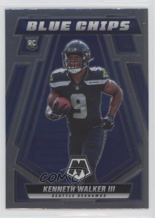 2022 Panini Mosaic Blue Chips Kenneth Walker III #BC-13 Rookie RC 0yx2