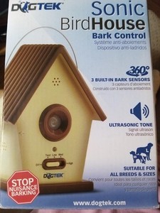NIB DOGTEK Sonic Bird House Bark Control For Outdoor or Indoor Use