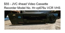 JVC HR-VP676U Pro-Cision 4 Head VCR VHS Player Recorder No Remote - Tested