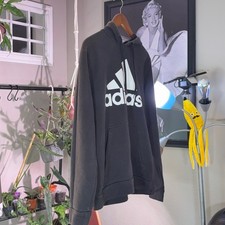 Adidas Golf Hoodie Sweatshirt Medium M Black Pullover Big Logo Activewear