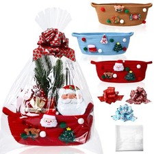 3 Sets Christmas Empty Gift Basket, 11 8 4.7 Inch Woven Basket with