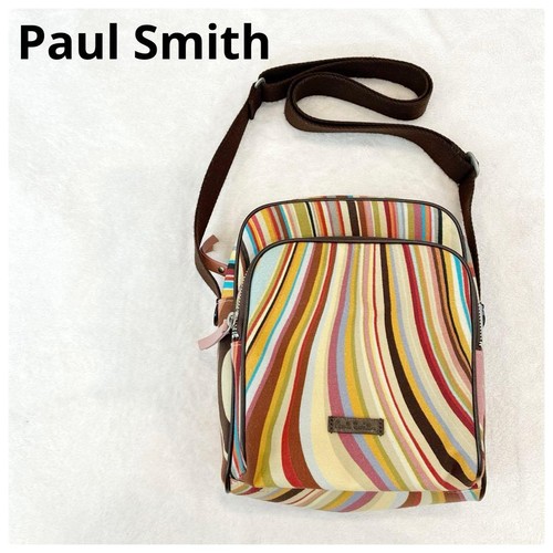 Paul Smith Multistripe Shoulder Bag Canvas Leather Crossbody Japan Rare