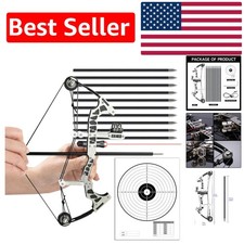 Complete Archery Set: Laser Compound Bow, 10 Arrows, and Target - Ambidextrous