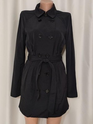 Women Armani Exchange Trench Coat Black Polyamide