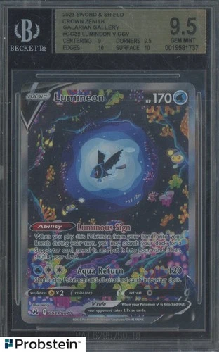 2023 Pokemon SWSH Crown Zenith #GG39 FA/Lumineon V BGS 9.5 GEM MINT